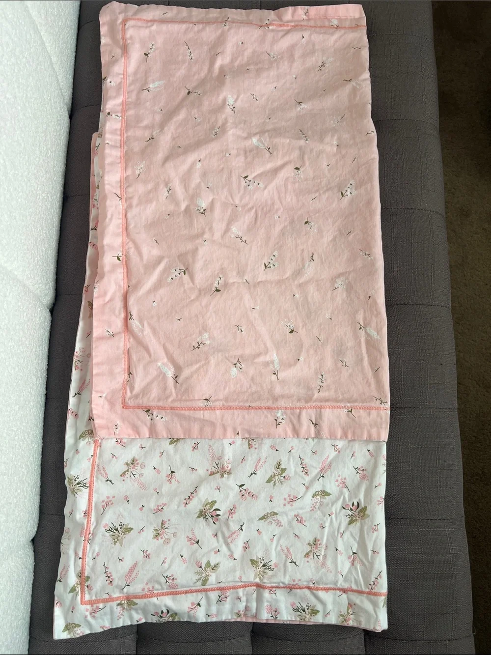 Floral Pink Cotton Pillowcases - Set of 2